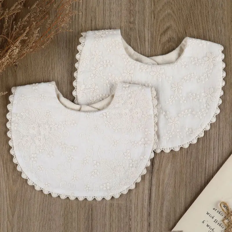 Cotton Gause Baby Bibs Solid Color Absorbent Baby Tassel Bib Newborn Burp Cloths Bandana Scarf for Kids Baby Girls Feeding Item 4