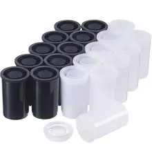 20 pçs x 33mm plástico vazio filme canister câmera carretel recipiente de armazenamento caso pode para acessórios arte grânulos moeda pílula isca pesca