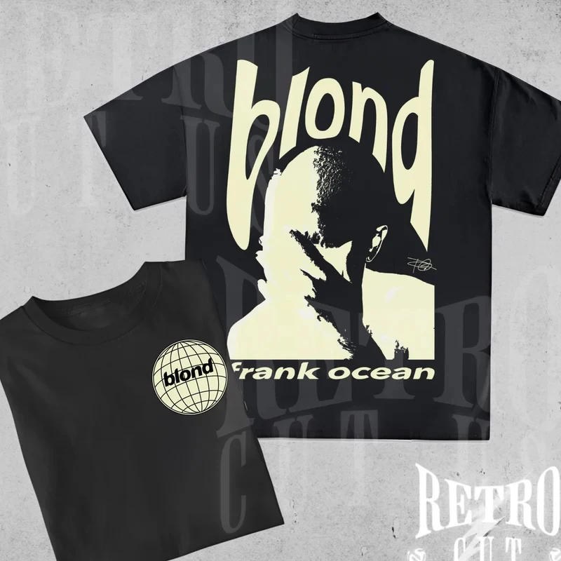 Rapper Frank Retro Graphic T Shirt Men's Hip Hop Ocean Album Clothing T-Shirts Y2k Unisex Blond Fashion Oversized Cotton T-shirt view 3