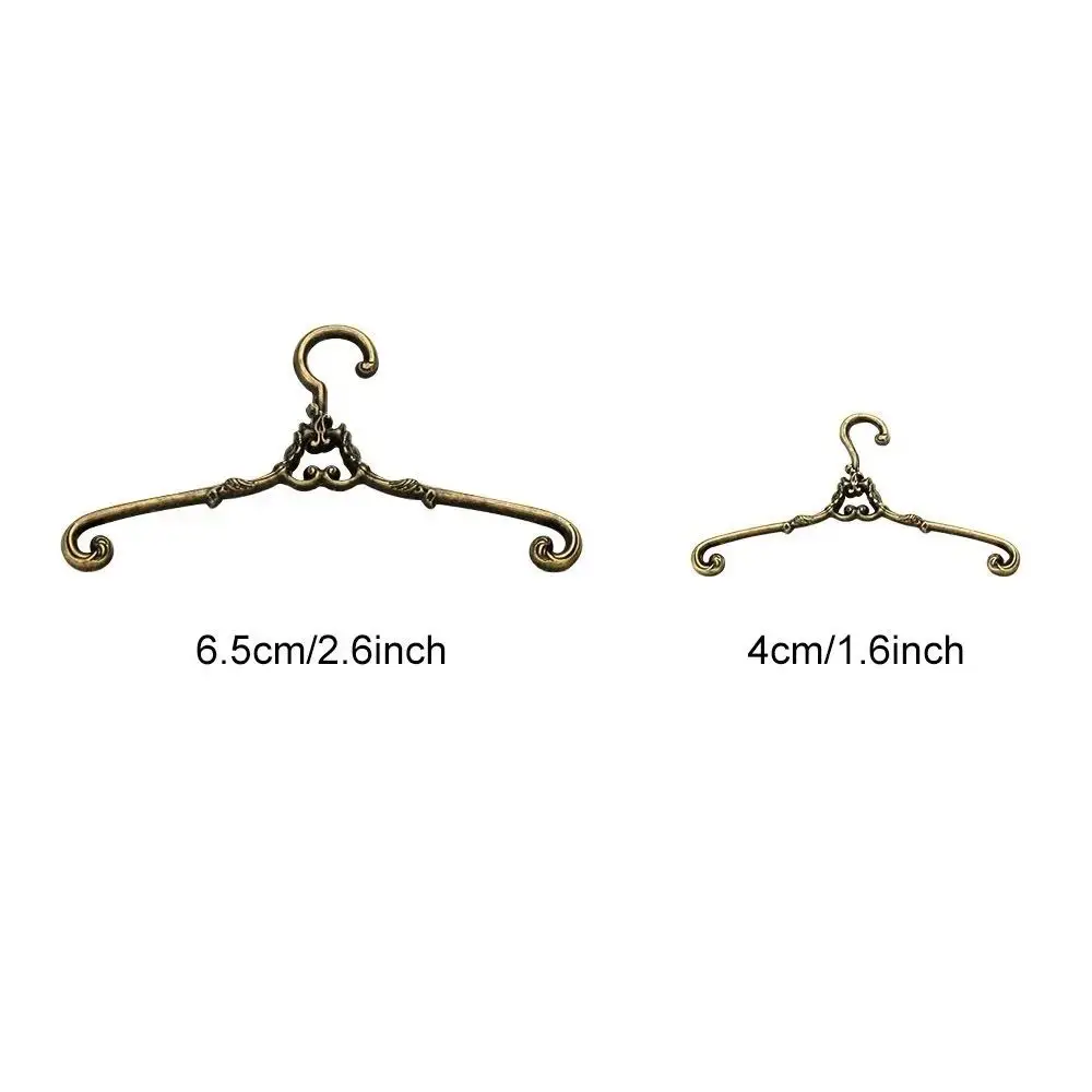 5Pcs Metal Doll Clothes Hanger Windproof Multi Functional Mini Coat Hanger 4/6.5cm Durable Dolls Clothes Rack Ob11 Doll Clothes