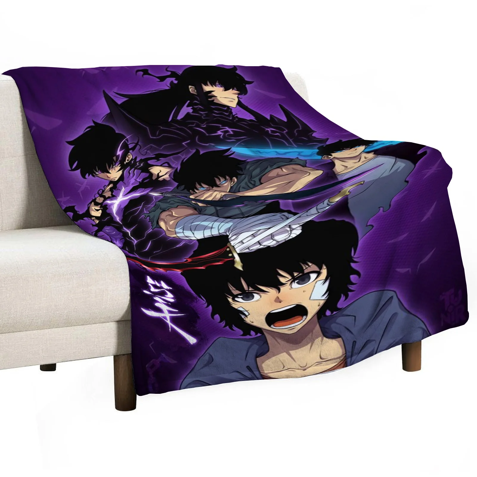 Solo Leveling Printed Blanket Picnic Blankets Warm Blanket Soft and Comfortable Blanket Home Travel Birthday Gift 3