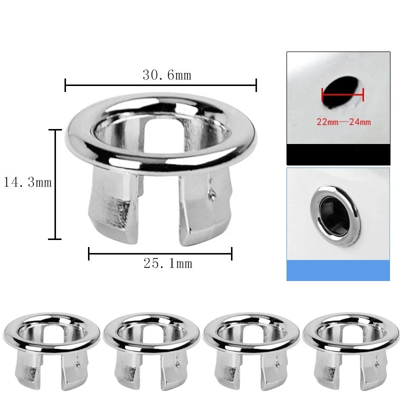 Round Sink Hole Overflow Cover Household Wash Basin Hollow Overflow Ring Bath Drain Cap Plug Covers Kitchen Bathroom Accessories sink overflow cover bathroom sink overflow cover