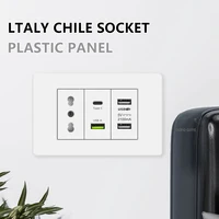 สีขาวอิตาลีชิลี USB สมาร์ท Type-c 20W Fast CHARGING Wall Power Socket พลาสติกชิลี Schuko Dual USB ปลั๊กทีวี TEL คอมพิวเตอร์ 6