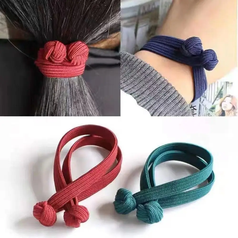 

Versatile Chinese Knot Head Rope Women Fashion Elastic Rubber Bands Tie High Horsetail Elastic Band Hair Accessories