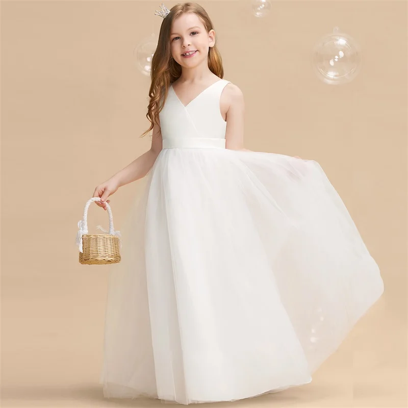 Elegant Dresses Girls White Princess Elegant Kids Dresses Flower