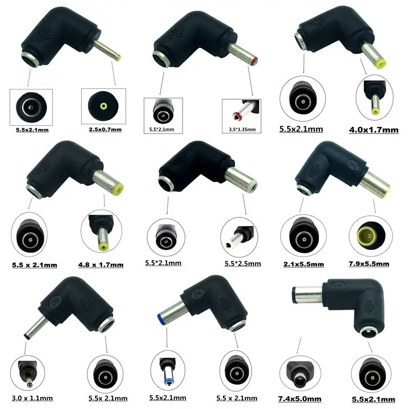 

Преобразование мощности постоянного тока Head DC5.5 * 2,1mm Female To 15 типов многофункциональных DC конверсионных головок для ноутбуков