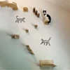 Cat wall rack felt cat stairs cat wall steps ladder pedals solid wood cat furniture on the wall suitable for cats to climb 6
