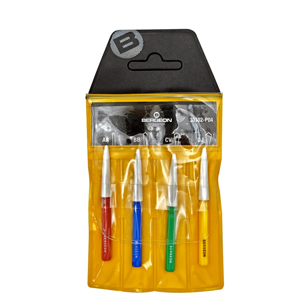 Bergeon 30102 P04 Watch Oil Dip Tools 4 Pcs Assort Watch Oiler Set Per La Riparazione Di Orologiai