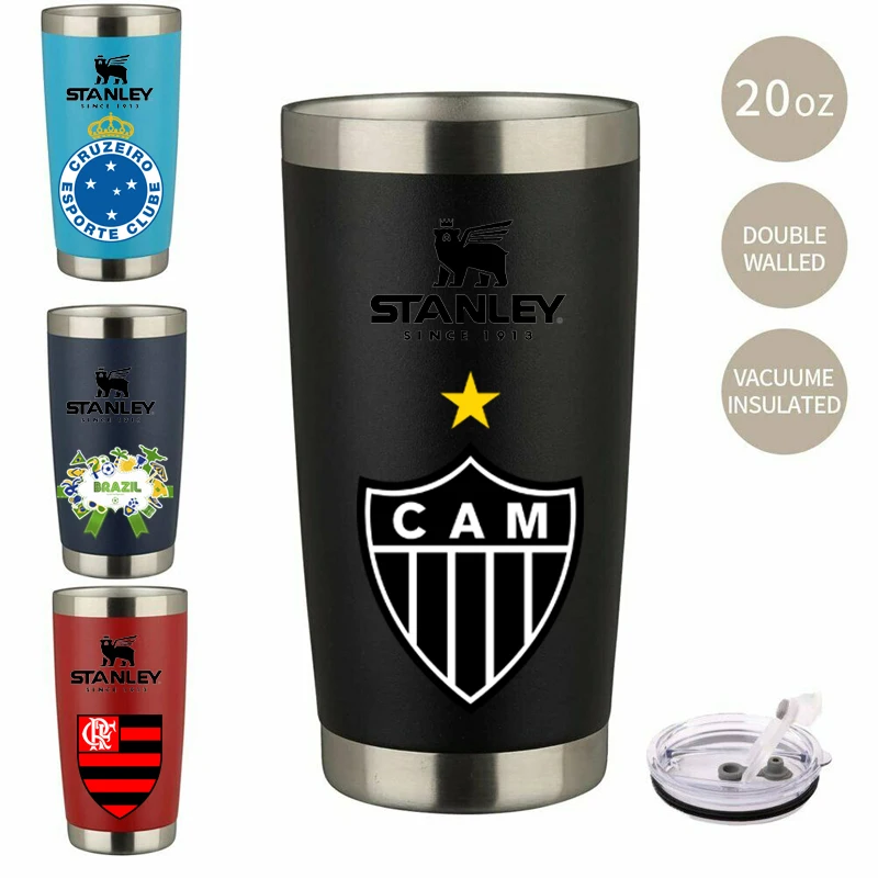 Copo Térmico Cerveja Com Tampa Stanley personalizado selecao brasil 473ml