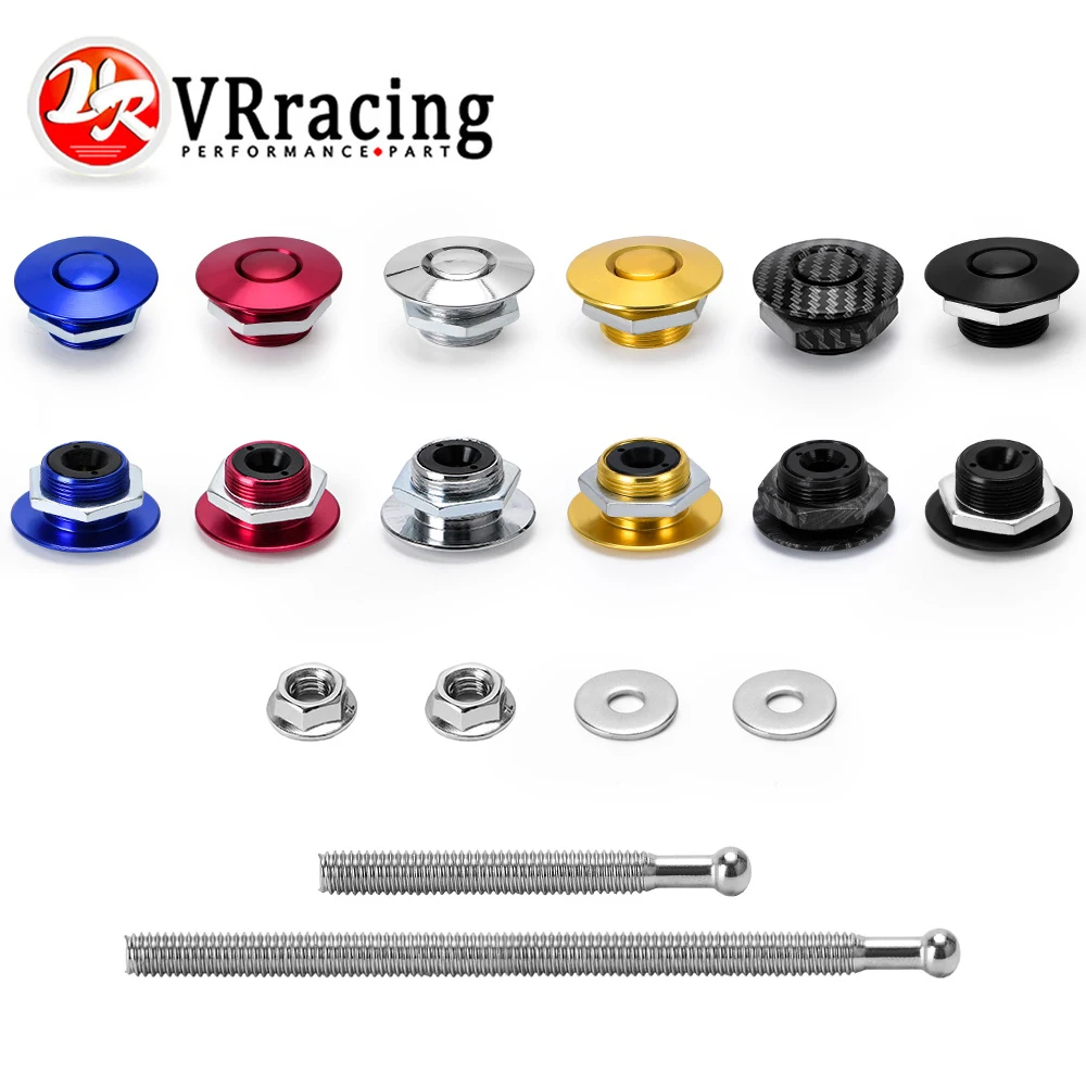 1.25" 31.75mm Car Push Button Bonnet Hood Pin Lock Clip Kit Quick Release Latch Engine Bonne Exterior Parts