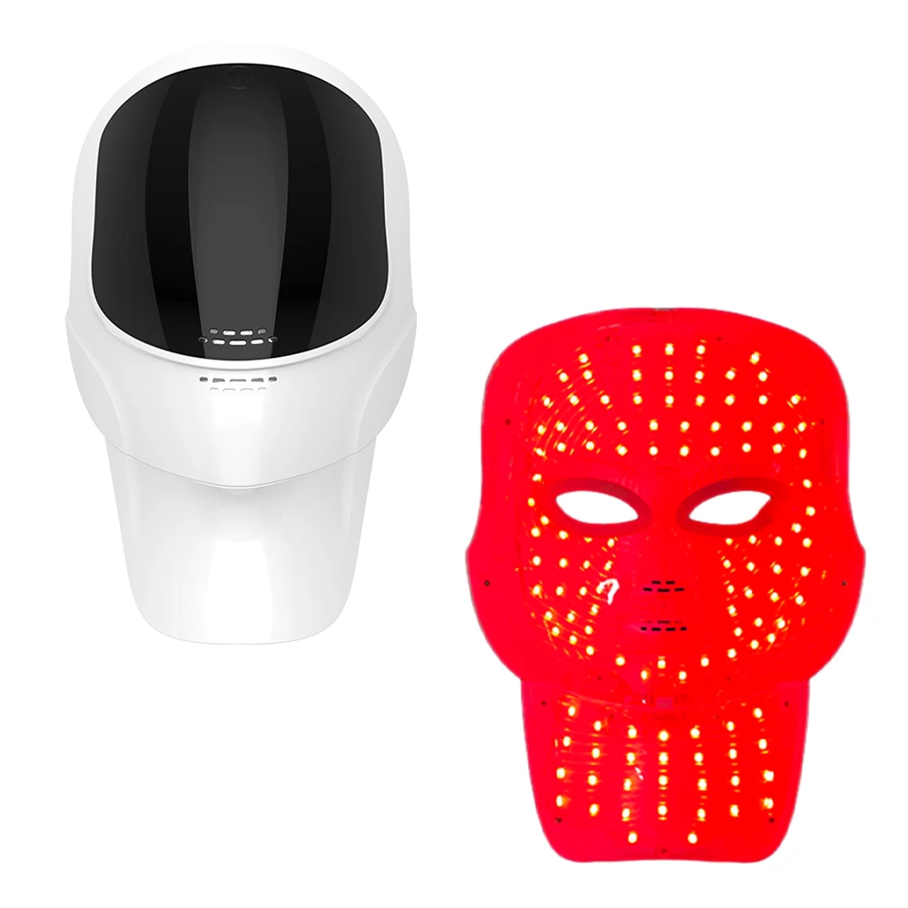 Wireless Face Neck LED Mask 119leds Photon Rejuvenation Skin Care Repair Skin Brightening 7 Colors Facial Beauty Mask