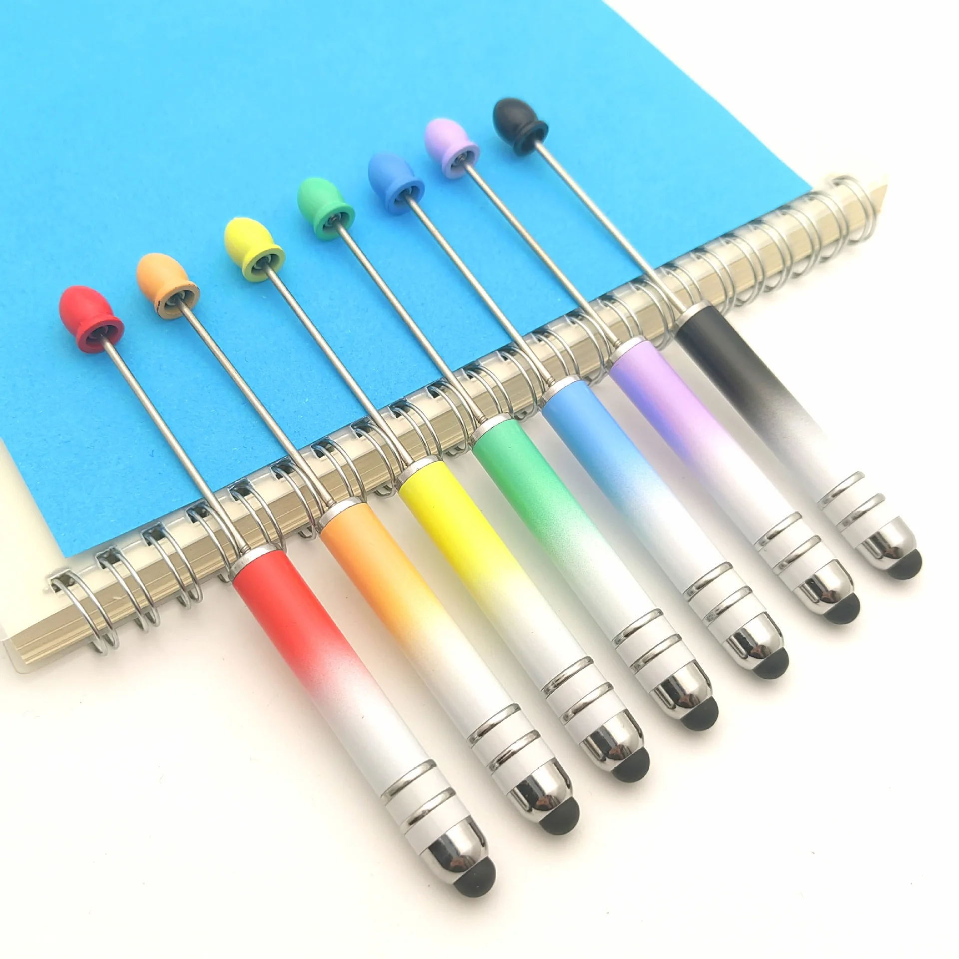 멀티 컬러 터치 스크린 비즈 펜, DIY 귀여운 퍼즐 볼펜, 모바일 아이패드 터치 펜, 비즈니스 사무실 선물 펜, 14 개