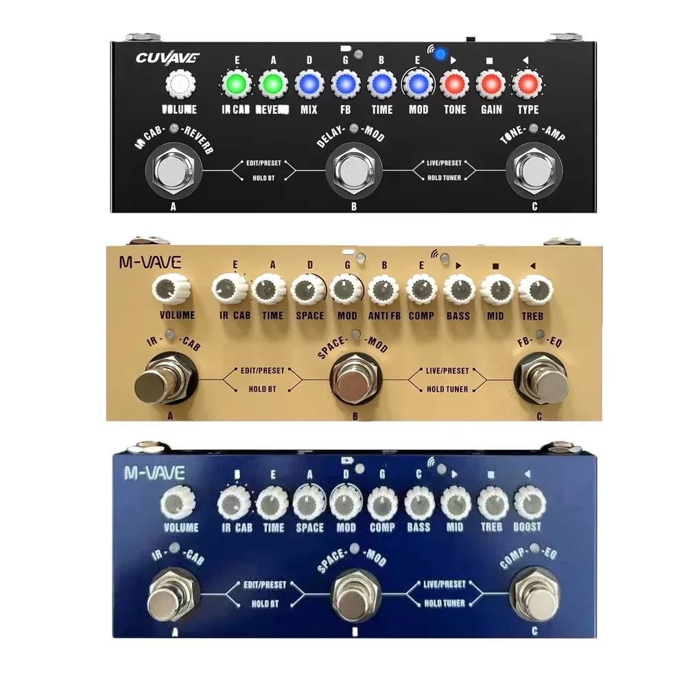 Guitar Pedal M-vave Cube BABY Multi Effects Pedal for Electric Guitar/Bass/Acoustic Guitar 8 IR Cabinets Simulation M-vave Rechargeable Pedal