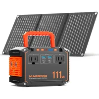 150W Peak Solar Generator with 30W Solar Panels, 111Wh Camping Portable Power Station with AC Power Outlet 1