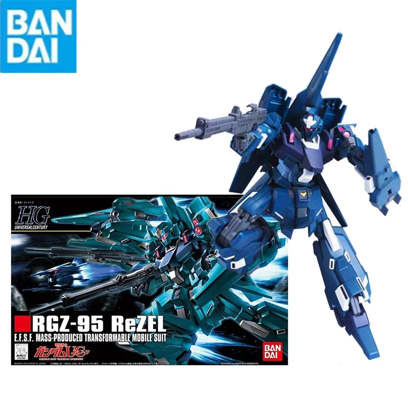 

Bandai Gunpla Hguc 103 Hg 1/144 Rezel Rgz-95 Gundam Assembly Model Movable Joints High Quality Collectible Models Kids Gift