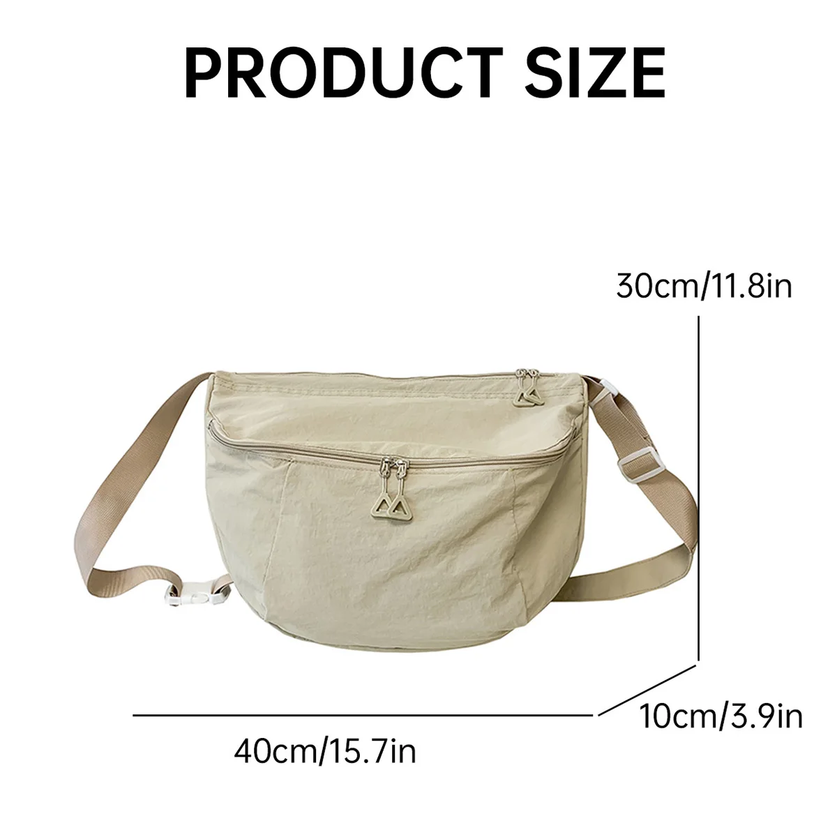 One-Shoulder Crossbody Nylon Dumpling Bag for Men, Large Capacity for Commuting and Travel, Casual and Relaxed Style Bag for Female College Students