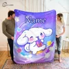 Custom Name Personalized Blanket Sanrio Cinnamoroll Fluffy Soft Flannel Sofa Adult Blanket Office Lunch Break Blanket Kid Gift 6