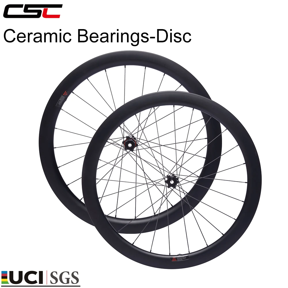 Paire De Roues Carbone CSC 28'' Pour Vélo De Route - 10 Vitesses, Frein Jante - Occasion