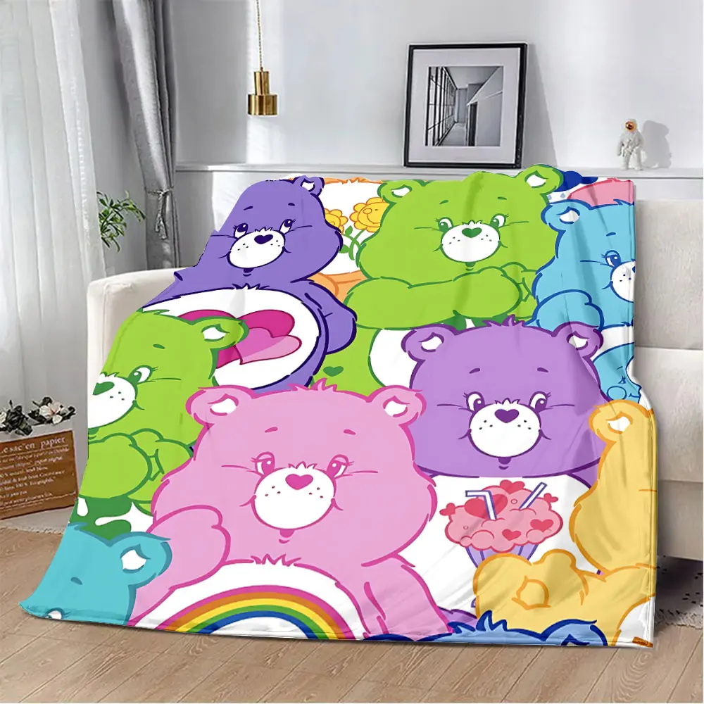 Cute Cartoon Care Bears Printed Blanket Picnic Blankets Warm Blanket Soft and Comfortable Blanket Home Travel Birthday Gift 5
