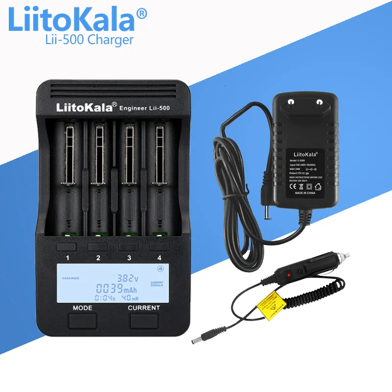 Battery Charger Battery Charger Adapter LiitoKala Lii-500 Lii-M4 Lii-M4S LCD 3.7V 18650 18350 18500 16340 10440 14500 26650 1.2V AA AAA NiMH lithium battery Charger