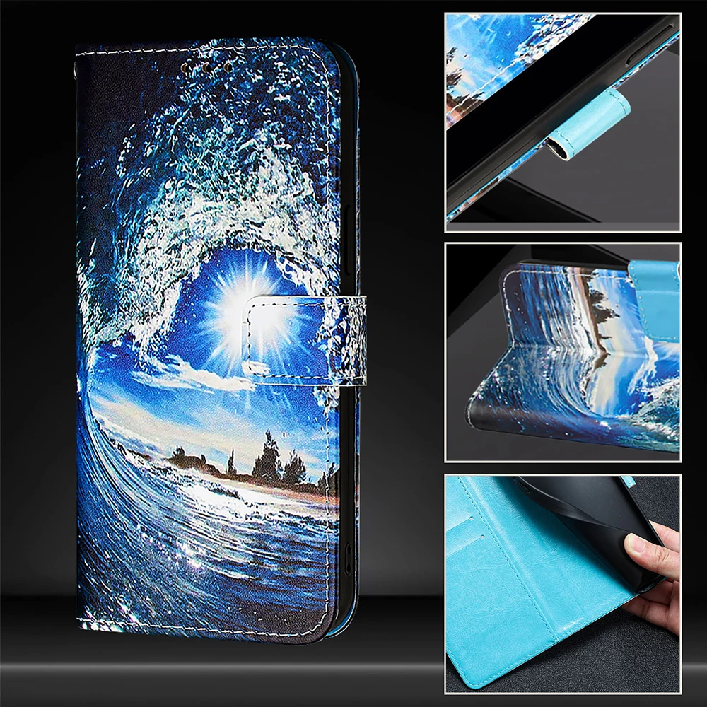 Colorful PU Leather Flip Wallet Phone Case with Card Holder