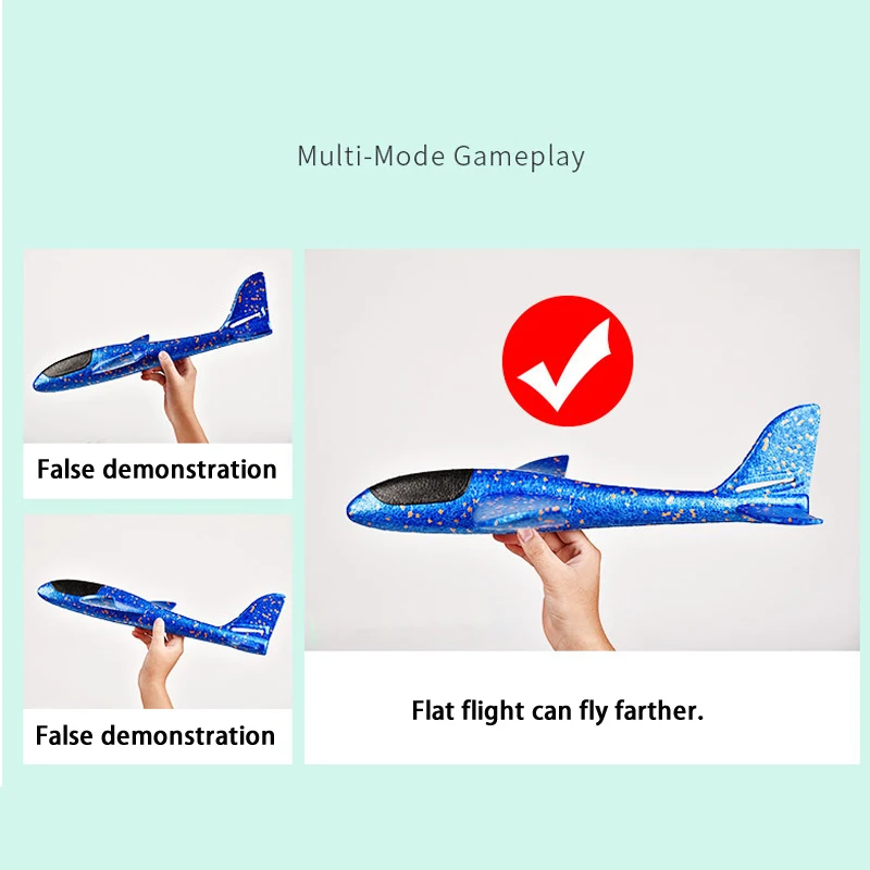 48cm 대형 EPP 폼 손 던지기 항공기 장난감 회전 스턴트 압력 방지 모델 항공기 소년을위한 야외 어린이 선물