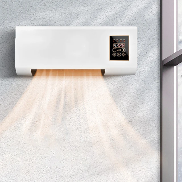 Electric Space Heater Cooling Heating Wall Mounted Air Conditioner with Digital Display Remote Control for Home EU/US/UK 6