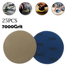 

25Pcs 3'' 7000grit Sand Paper 996 Wet Or Dry Waterproof Hook & Loop Sandpaper Sanding Disc Mirror Stone Polishing Abrasive Tool