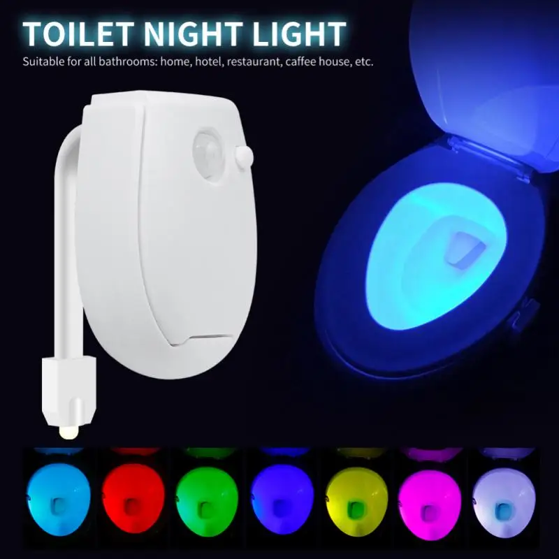 

Color Smart PIR Motion Sensor Toilet Seat Night Light Waterproof Backlight For Bowl LED Luminaria Lamp WC Light Home Supply