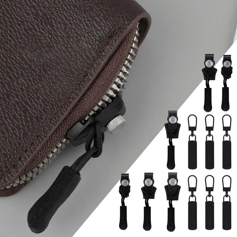 Zipper Repair Kit Set Of 12 Quick Release Metal Zipper Head Replacement 3 Different Sizes Pull Replacement