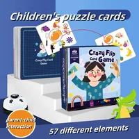 Children's Educational Logic Thinking Toy Crazy Flip Card Montessori Find Shape Animal Fruit Shadow Pairing Shape Puzzle Game 1