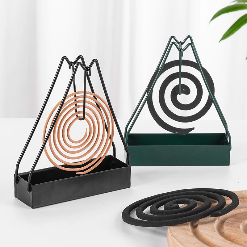 

Iron Mosquito Coil Holder Incense Holders Triangle Detachable Burner Frame Modern Repellent Incense Rack For Household Bedroom