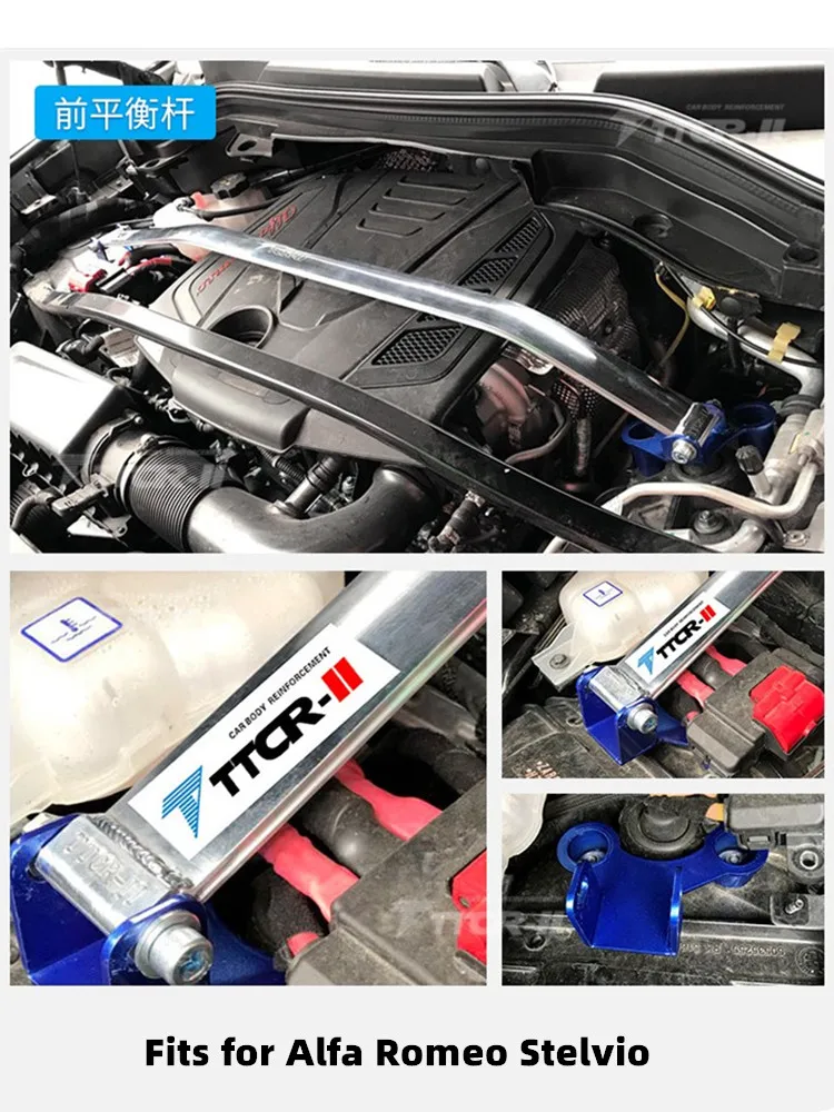 TTCR-II Fits Alfa Romeo Stelvio Giulia Sway Bar Link Accessories Front Strut Bar Aluminum Front Upper Strut Tower