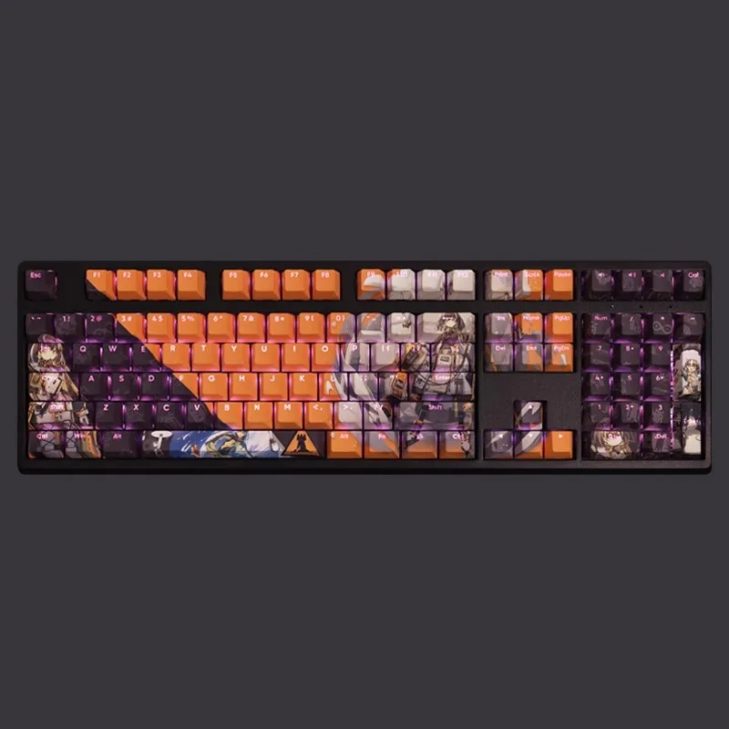 Arknights Magallan Angelina Pbt Teclado Retroiluminado Anime Gaming Key Caps para Ansi 61 87 104 108 Chaves Set - Imagem 2