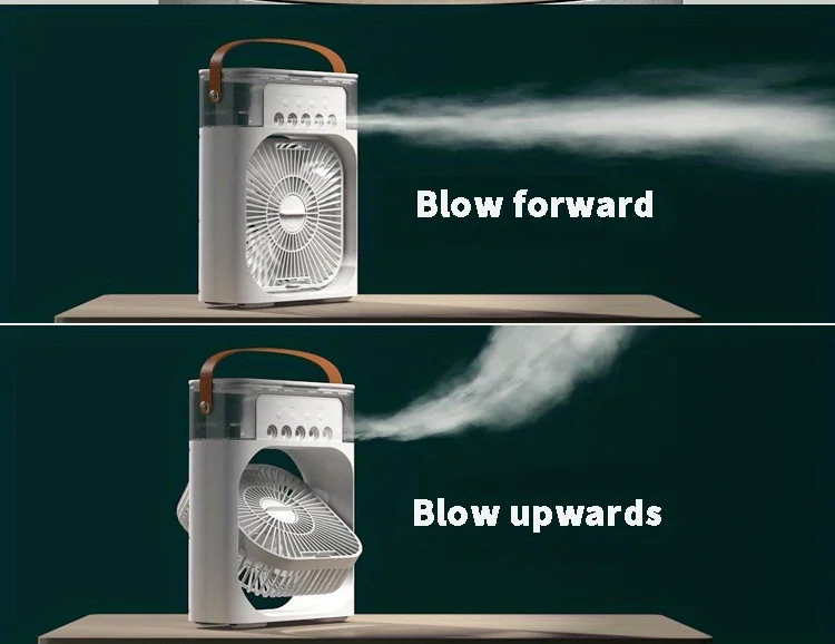 S0ee496c2e3da48c187bba916c3e91d83j Spray Small Fan Five Hole Humidification Small Refrigeration Air Conditioner Mini Fan Water-cooled Silent Air Cooler Portable Mallzona