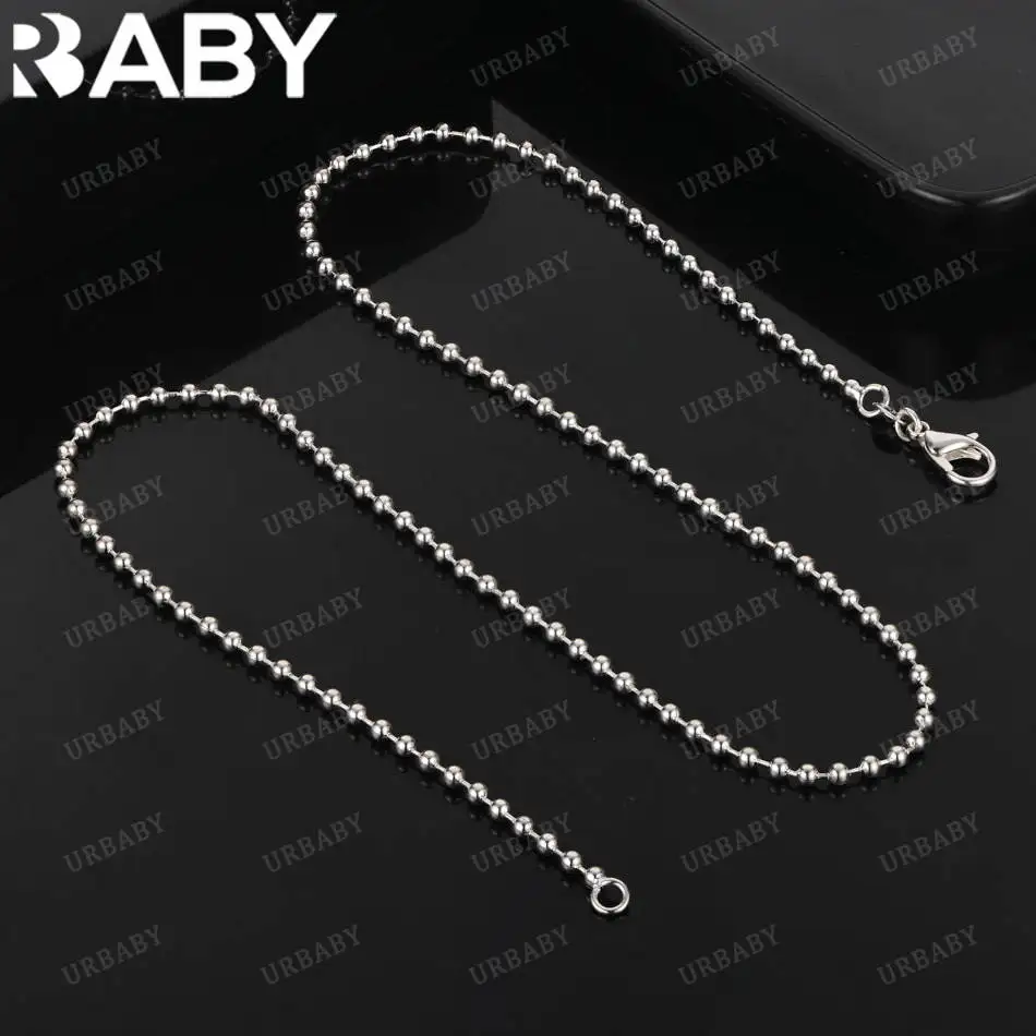 Urbaby 925 Sterling Silver 40-75Cm 2Mm Beads Necklace For Women Anniversary Gift Popular Wild Fashion Romantic Jewelry S0Ee4A9058C964A5Cb5F72Cd76358B601C