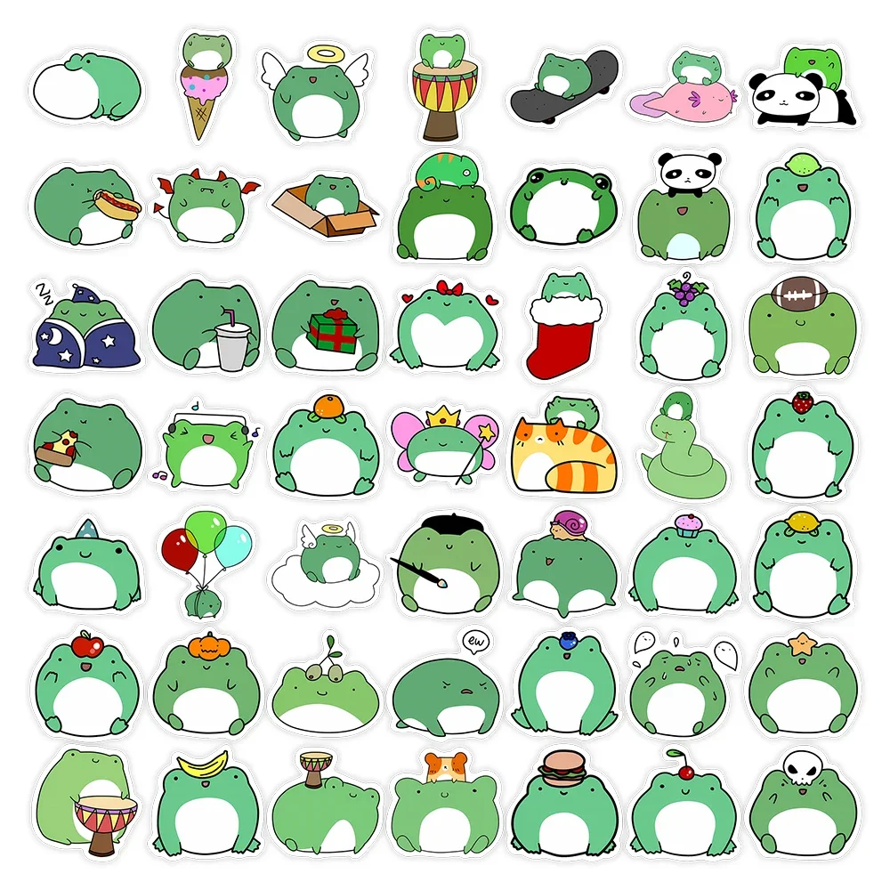 Cartoon Stickers Doodle Frog Stickers Cartoon Cute DIY Toy Gift Decal Decorative Graffiti for Phone Laptop Water Bottles Scrapbook Waterproof Decorative Stickers Self Adhesive Stickers Adhesive Stickers Cartoon Sticker