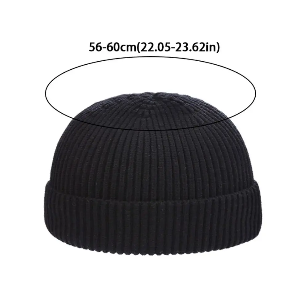 Trendy Korean Style Knitted Hats Flanged Short Hip Hop Hat Warm Fisherman Beanies Autumn and Winter