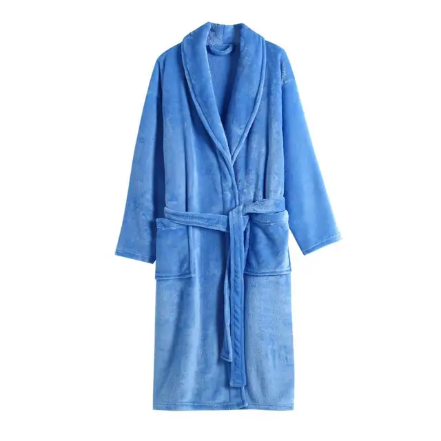 104462-e67763.jpg 2025 Robe en flanelle pour femmes, peignoir épais et chaud en polaire avec poches, chemise de nuit longue en peluche douce pour l'hiver, vêtements de nuit