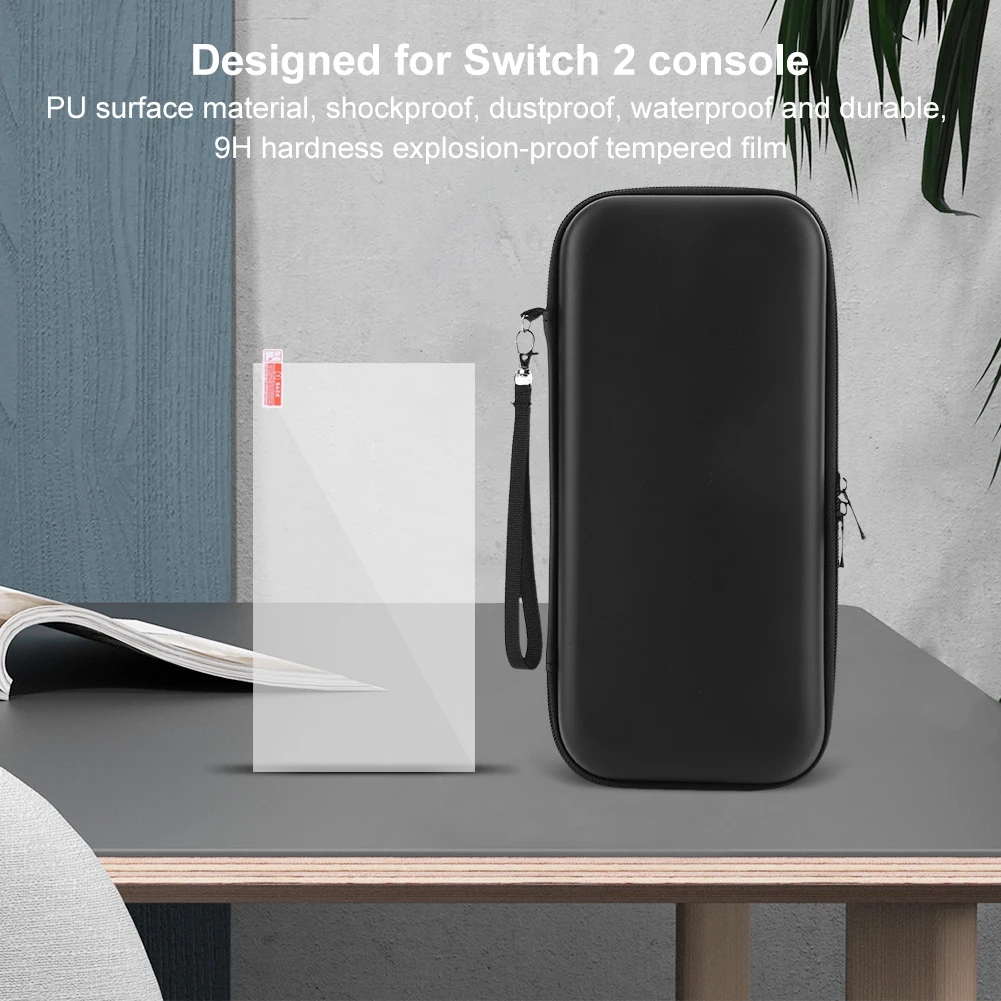 For Nintendo Switch 2 Protective Case With 9H Screen Protector Portable Travel Hand Bags Shockproof Anti-Scratch Organizer Box