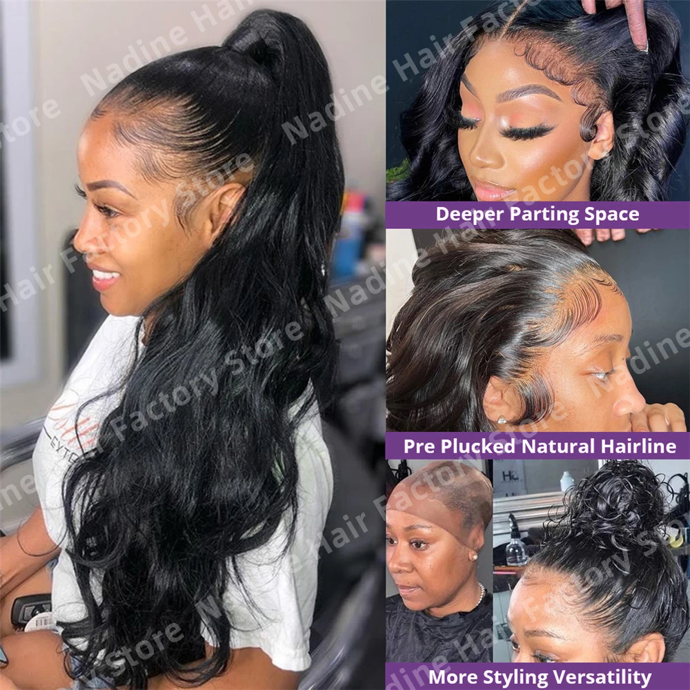 Body Wave Human Hair Wigs 13X4 13X6 Hd Transparent Lace Frontal Human Hair Wigs for Women Pre Plucked 30 40 Inch Lace Front Wigs 2