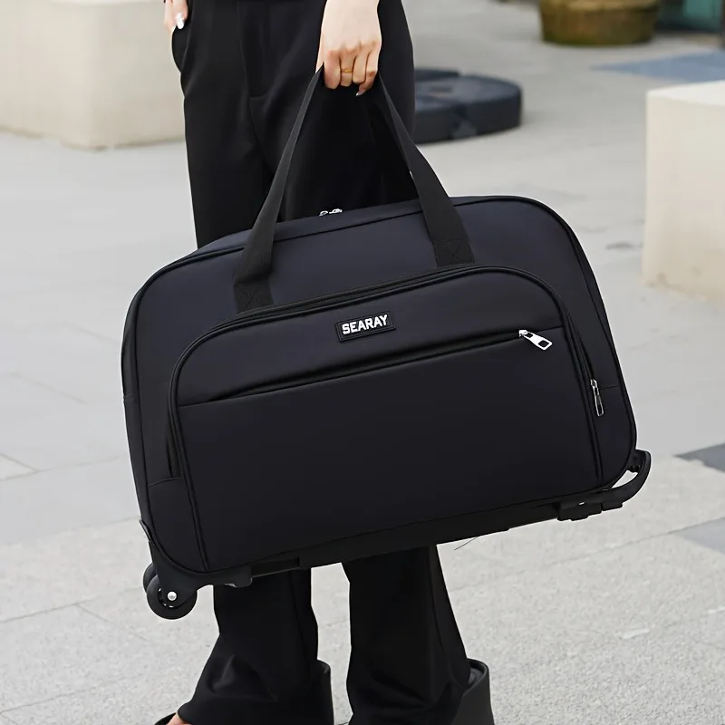 Large Capacity Foldable Rolling Travel Trolley Luggage Bag_voghion.com