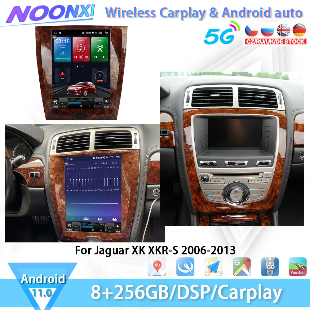 

6G+128G Android 11.0 For Jaguar XK 2006-2013 Car Radio Phone Stereo Bluetooth Multimedia Player GPS Navigation DVD Carplay 2DIN