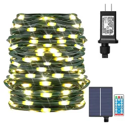 Christmas Lights Holiday Fairy Led 10M-100M Green PVC Waterproof Copper Wire EU Plug String Light Outdoor Garland Lamp for Tree