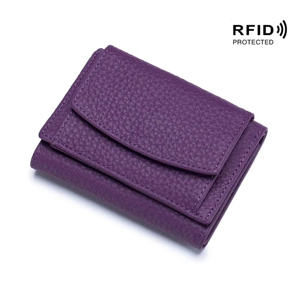 Women's Genuine Leather Fashion Wallet with Mini Coin Pocket and RFID Blocking