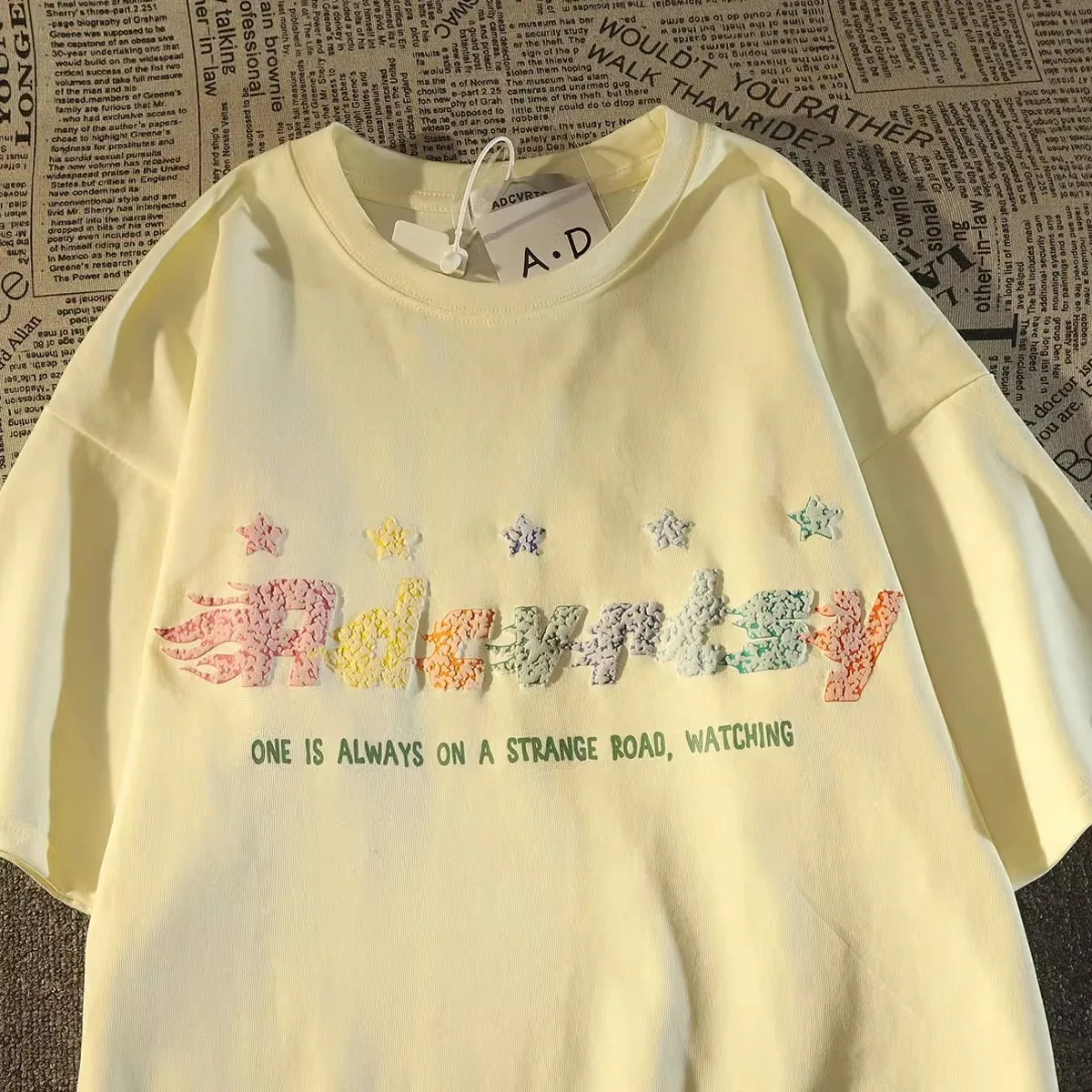 happy easter bunny shirt fashion 100% cotton o neck female clothing plus size casual shirts streetwear unisex y2k drop shipping Plus Size Retro Cool Sweet Letter Star Print Y2k T-shirt for Women Cotton Casual O-neck Women's T-shirt Korean Fashion New Tops