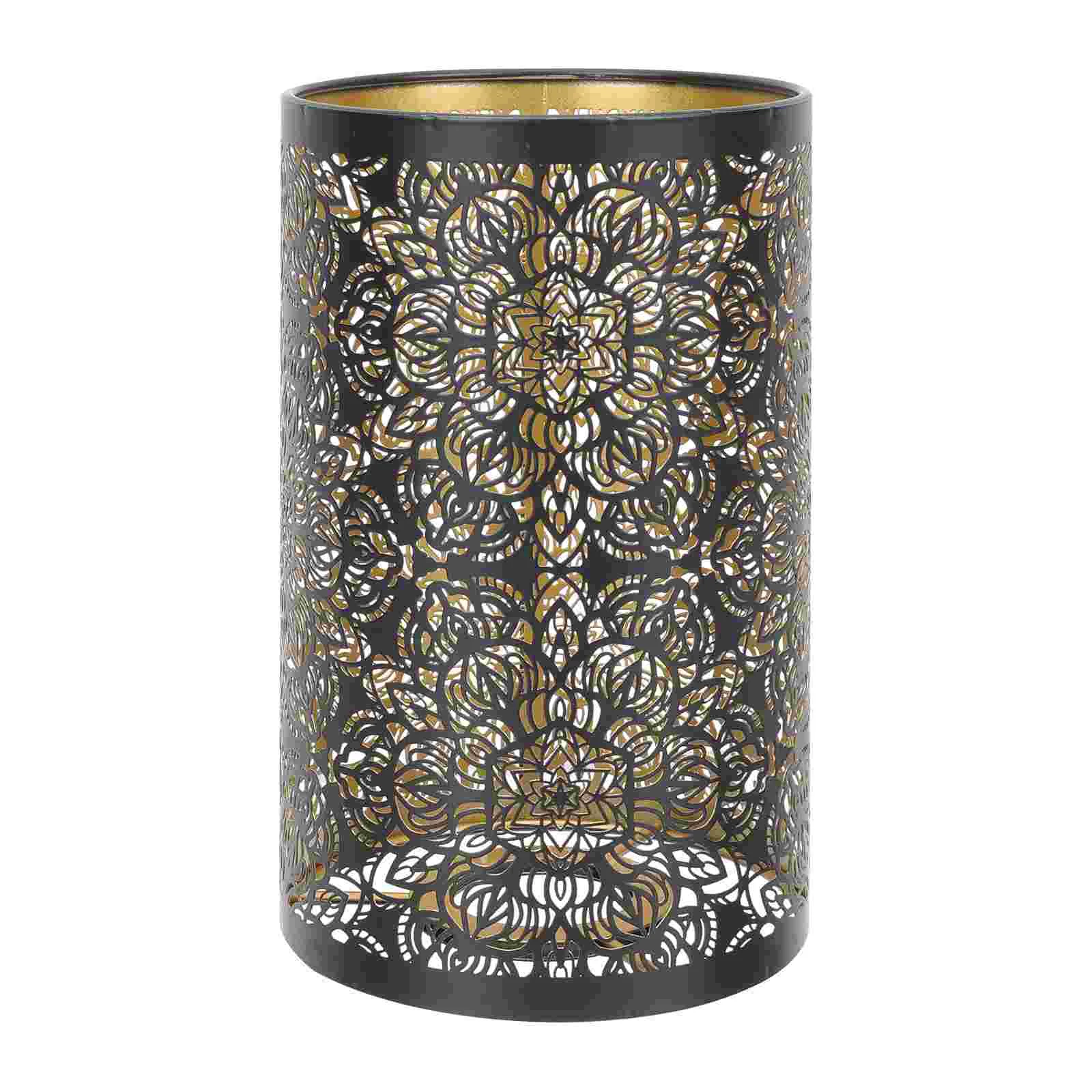 

Beaupretty Drum Lamp Shades Iron Lamp Shades Hollow Out Bulb Light Cover E27 Clip On Table Lampshade Bedroom Living Room Black