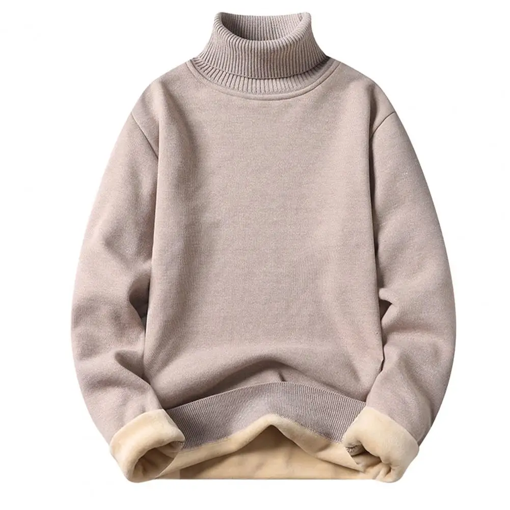 

Autumn Winter Turtleneck Pullovers Warm Solid Color Men's Sweater Slim Pullover Men Knitted Sweaters Bottoming Shirt