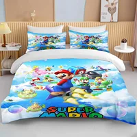 سوبر ماريو بروس الملك الحجم مجموعات الفراش أنيمي تأثيري لطيف السرير لحاف يغطي سادات غرفة نوم حاف مجموعات غطاء 2