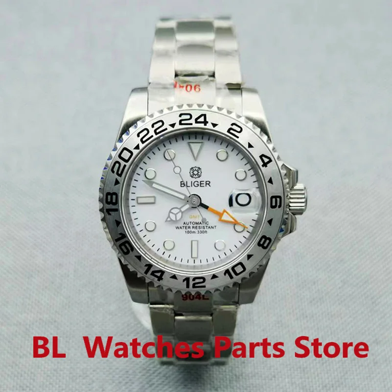 

BLIGER 40mm/43mm NH34A(GMT) MingzhuDG3804(GMT) Automatic Men Watch Jubilee/Oyster Bracelet Sapphire Glass Aluminum Insert 10ATM